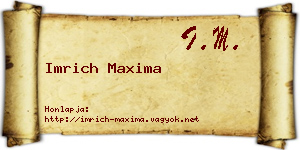Imrich Maxima névjegykártya